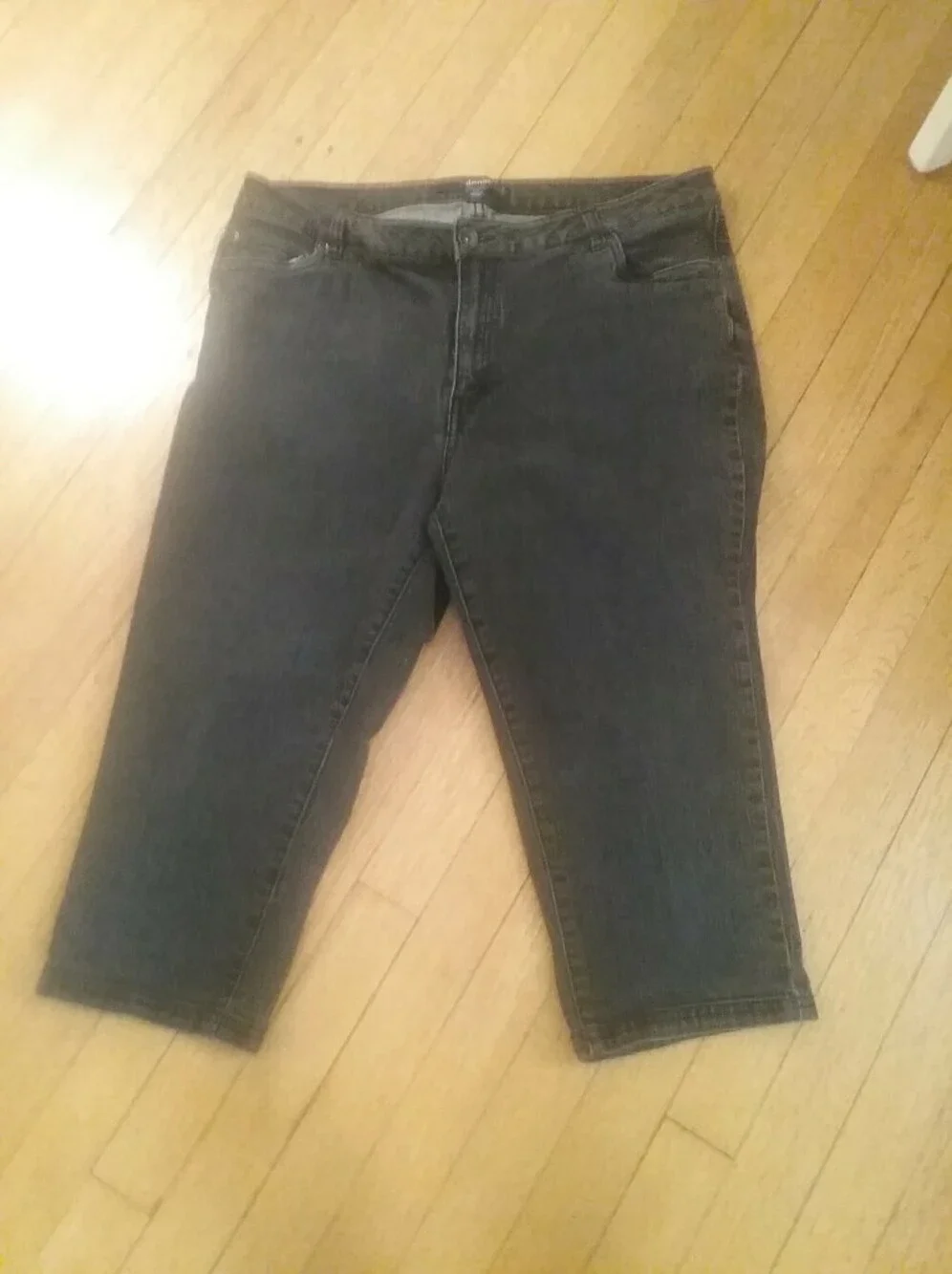 Women's Black Capri Jeans - Denim24/7 - 16W - Picture 1 of 4